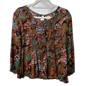 O’Neil Smocked Long Sleeve Top Size XS